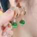 Green Small Exquisite Ball Earrings Ear Buckle Simple Design All-match Glass Cat's Eye Earrings Elegant Earrings